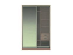 Фасад Жаклин Вариант 6: МЗ (Зеркало) + МС (Стекло матовое Сатин)