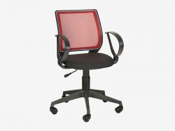 Кресло Эксперт Рондо сетка W-07 красная-ткань В-14 черная