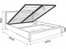 Кровать 1600 с подъемным механизмом Беатрис М08 ШхВхГ 1654х900х2040 мм