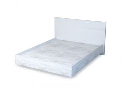 Кровать арт.031 Эго бетон светлый-белый глянец