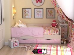 Кровать детская Алиса МДФ Розовый