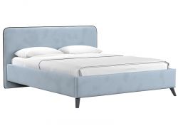 Кровать двуспальная Миа стальной светло-серый