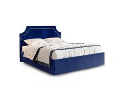 Кровать Катрин вариант 1 Синий велюр