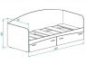 Кровать КР-1 с ящиками Дуб Сонома-Белый