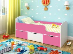 Кровать Малыш Мини Белое дерево-Розовый