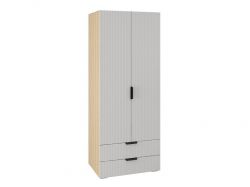 Шкаф 2-х дверный с 2 ящиками ШК2Я-800 Норд дуб сонома-софт даймонд line