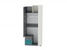 Шкаф 2-х дверный с ящиками Клео ШК-1 графит-миндаль-океан
