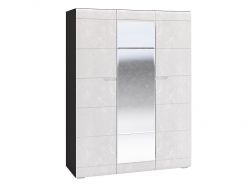 Шкаф 3-х створчатый с зеркалом ШК-03 Бруклин венге-бетон белый