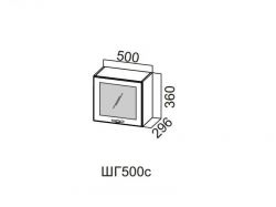 Шкаф навесной горизонтальный со стеклом 500 ШГ500с-360 360х500х296мм Прованс
