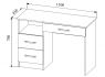 Стол макияжный с 3 ящиками Софи ШхВхГ 1100х760х450 мм